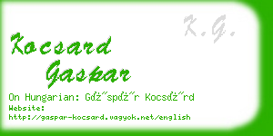 kocsard gaspar business card
